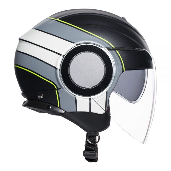 Шлем  AGV  ORBYT BRERA MATT BLACK/GREY/YELLOW F