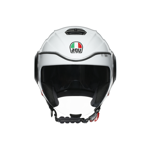 Шлем  AGV  ORBYT BLOCK PEARL WHITE/EBONY/RED FL