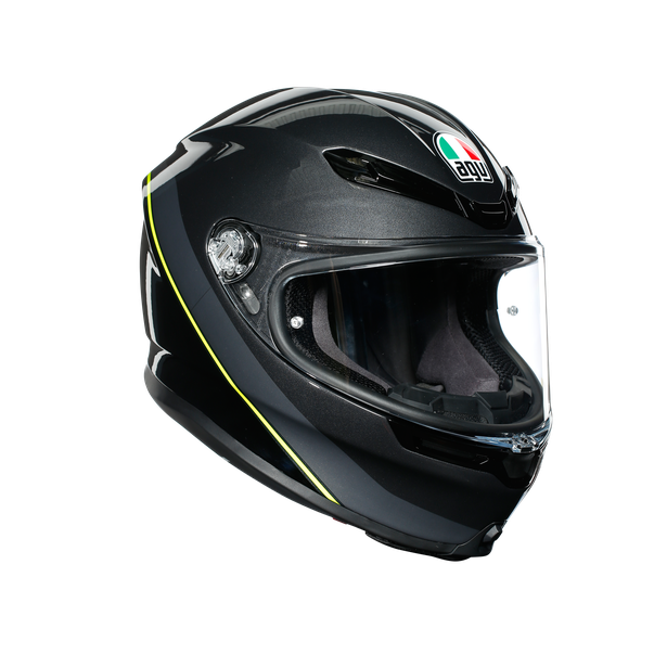 Шлем  AGV  K6 MINIMAL GUNMET/BLACK/YELLOW FL