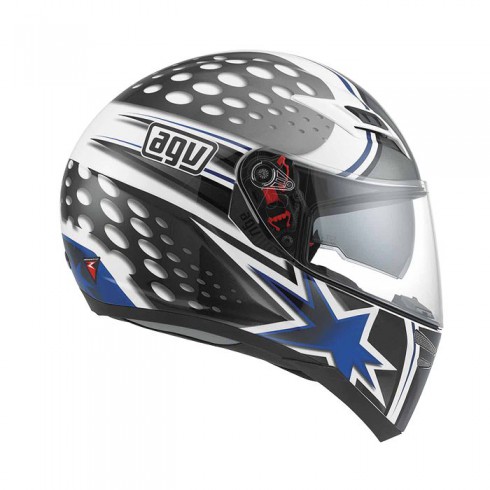 Шлем AGV SKYLINE - PSYCO WHITE/GUN METAL/BLUE