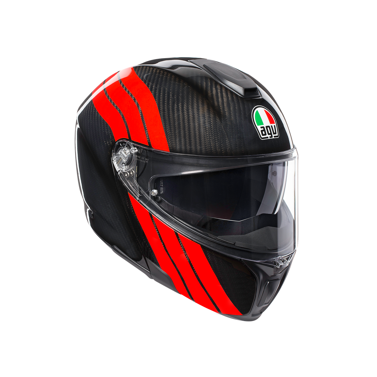 Шлем  AGV  SPORTMODULAR STRIPES CARBON/RED